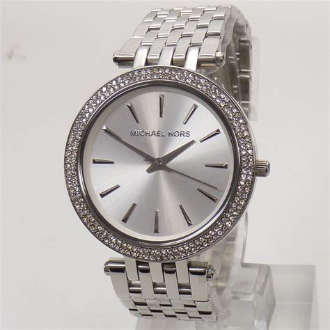 silver michael kors watch|michael kors silver diamond watch.